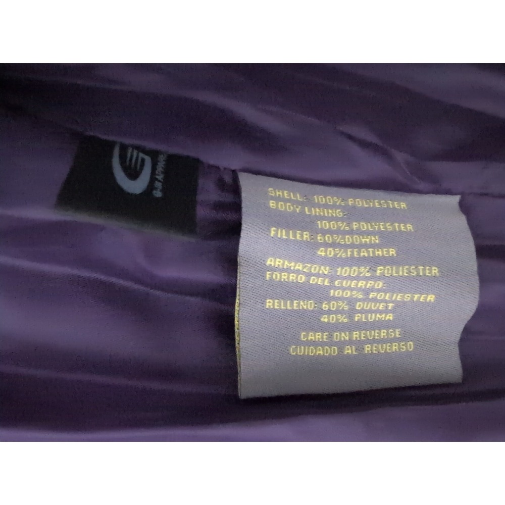 Ladies Kenneth Cole Reaction Purple Zip & Snap Front Vest Sz L 60% Down Filling - Picture 8 of 9